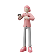 3D Female Character Poses Illustration Pink Girl  (2)