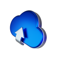 3D Finance Business UI UX Illustration Blue Icon CLOUD