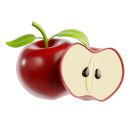 3D Fruit Icon Illustration Apple