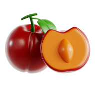 3D Fruit Icon Illustration Plum