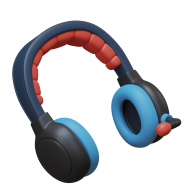 3D Gaming Icon Illustration Headphones 3