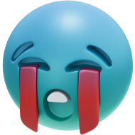 3D Gradient Blue Emoji Icon Illustration BAWLING 2