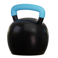 3D Gym Workout and Fitness Illustration Black Kettlebell