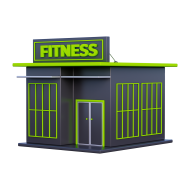 3D Gym Workout and Fitness Illustration building