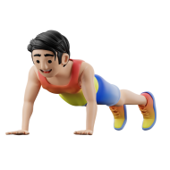 3D Gym Workout and Fitness Illustration Person Exercising Male