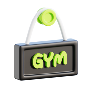 3D Gym Workout and Fitness Illustration sign