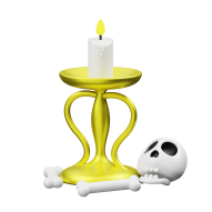 3D Halloween Holiday Celebration Illustration Candle 4