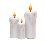 3D Halloween Holiday Celebration Illustration candles