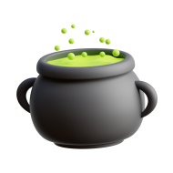 3D Halloween Holiday Celebration Illustration Cauldron Pot 1