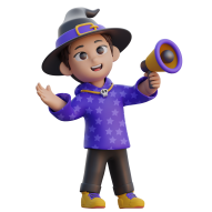 3D Halloween Holiday Celebration Illustration Male witch 2