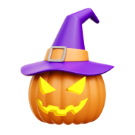 3D Halloween Holiday Celebration Illustration pumpkin witch