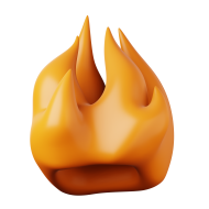 3D Illustration Icon for Flame 4