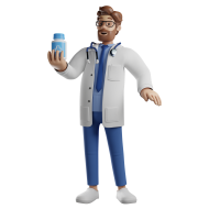 3D Male Character Medical Doctor Poses Illustration Medicine