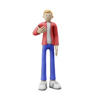 3D Male Character Poses Illustration Red and Blue Young Boy (1)