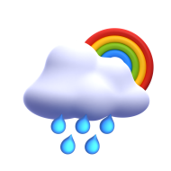 3d rainbow weather and climate icon illustration