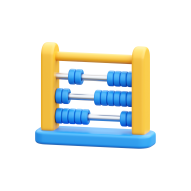 3D School Education and Elearning Illustration Icon Abacus