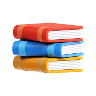 3D School Education and Elearning Illustration Icon Book Stack