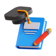 3D School Education and Elearning Illustration Icon Graduation Book