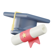 3D School Education and Elearning UI Illustration Icon Graduation