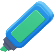 3D School Education and Elearning UI Illustration Icon Pen Highlighter