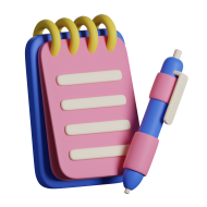 3D School Education Illustration Icon Pen and Notebook