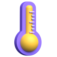 3D Science Education and Elearning Illustration Icon Thermometer