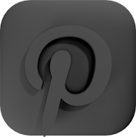 3D Social Media Icon Dark Clay Pinterest