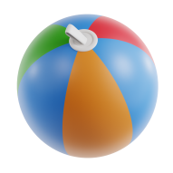 3D Summer Activity Illustration Beach ball