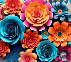 3D Tumbler Colorful flowers Pattern Illustration (17)