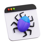 3D UI Design Icon Illustration Element Code Bug