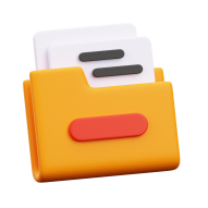 3D UI Design Icon Illustration Element - Document -Files Folder