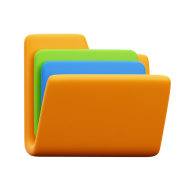 3D UI Design Icon Illustration Element -File Manager Folders