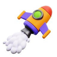 3D UI Design Icon Illustration Element -Rocket Launch