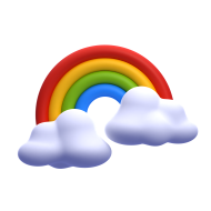 3d weather and climate icon illustration - Cloudy rainbow