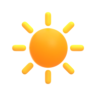 3d weather and climate icon illustration -sun