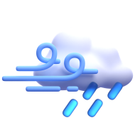 3d weather and climate icon illustration-wind cloud rain