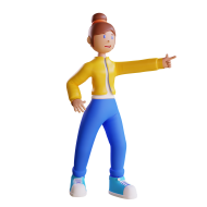 3D Web Illustration Character Pointing