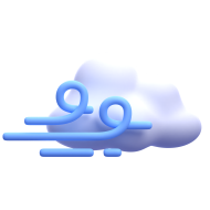 3d Windy Cloud weather and climate icon illustration