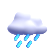 3d windy rain weather and climate icon illustration