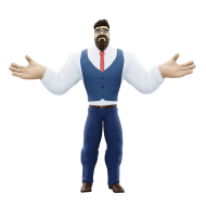 3D Working Male Presentation Character Poses Illustration (1)