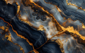 Abstract Gold & Black Marble Texture 03