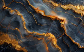 Abstract Gold & Black Marble Texture 08