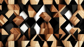 Abstract wooden geometric background black colors