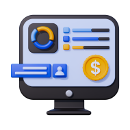 Accounting and Finance 3D Icon Illustration Application