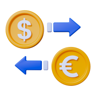 Accounting and Finance 3D Icon Illustration Currency Exchange