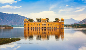 Water palace known as Jal Mahal at Jaipur Rajasthan