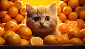 Cat and Dogs HD Pet Lovers Oranges Fruit Wallpaper Illustrations