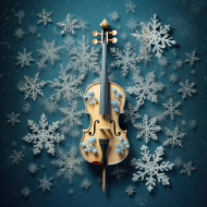 Charming Musical Snowflakes Background Illustration (5)