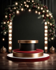 christmas elegant luxury podium stage display mockup show product (9)