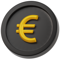 Coin Euro 3D Fintech Icon